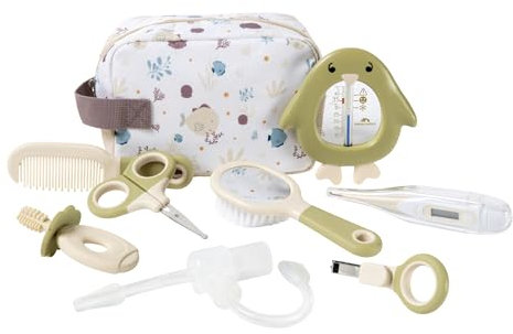 Bebeconfort Set Esencial para el Cuidado del Bebé, Kit para el Cuidado y Aseo del Bebé, Desde el Nacimiento Cuidado del Recién Nacido, Ideal para Viajar, Estuche Incluido, Under the Sea