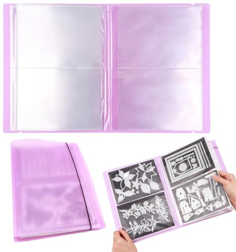 OTCRAFT 20 páginas, 80 bolsillos/1 juego de álbum grande transparente de almacenamiento de fotos; carpeta organizadora de libros de almacenamiento para postales, calcomanías, fotos, sellos