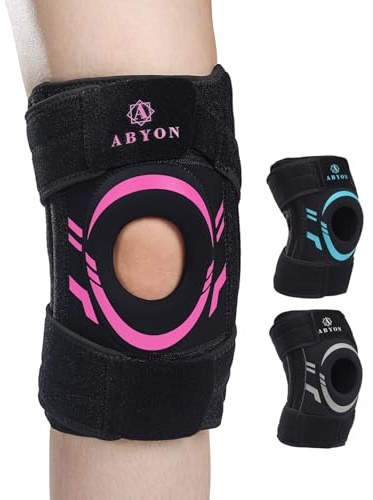 ABYON Ginocchiera Uomo Donna – Ortesi Ginocchio Regolabile per Menisco, Artrosi, ACL MCL – Supporto Rotuleo in Neoprene con Stabilizzatori Laterali per Sollievo Dolore e Recupero