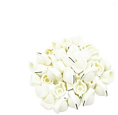YARNOW 24pièces Boutons Amplificateur De Contrôle Pour Pédale Effet Boutons Plastique Pour Guitare Électrique Et Basse Blanc