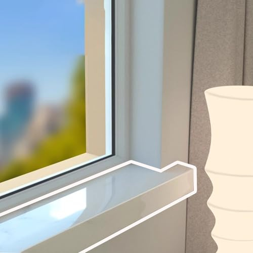 Window Sill Cover Composite Acrylic Windowsill Ledge Protectors, White Window Sill Covering With Nose, Smooth Windows Cill Extender Board Bay For Kitchen/Porch(70×20Cm (27 1/2×7 7/8))