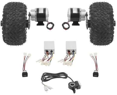 Kit di conversione per carrello elettrico 350W 36V 10 pollici Bici elettrica da spiaggia a doppia ruota Capacità di carico 200kg Motore per carrello elettrico, scooter, go-kart, sedie a rotelle