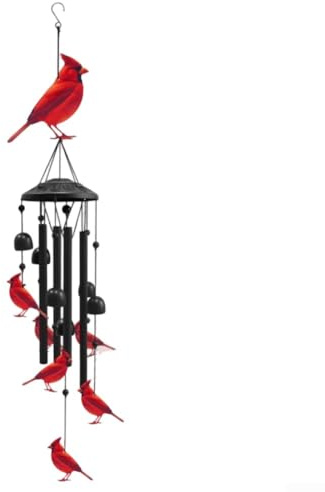 Gioca a vento decorativo in metallo per uso esterno giardino e balcone, con design musicale di uccelli e staffa di sospensione rinforzata