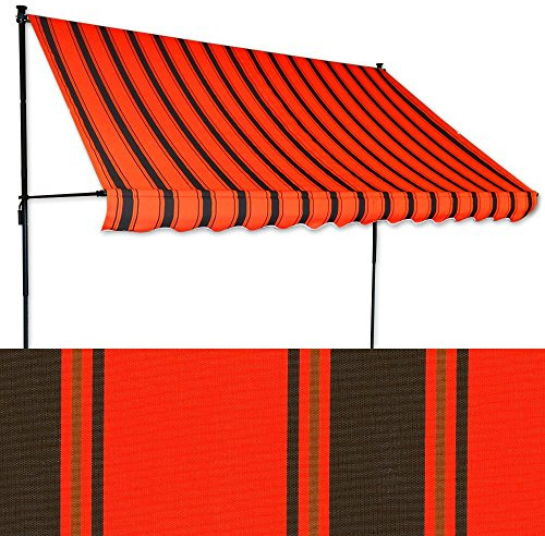 Pince profil de Marquise 2 x 1,2 m Rouge orangé Noir (couleur : anthracite) Store pour le Balcon d'ombrage Store