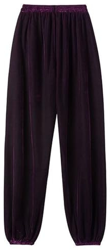 XUHCLY Adult Karate Trousers,Martial Arts Karate Suit,Kung Fu Pant Women Men Traditional Karate Tai Chi Pants(Size:S,Color:Grape-Purple)