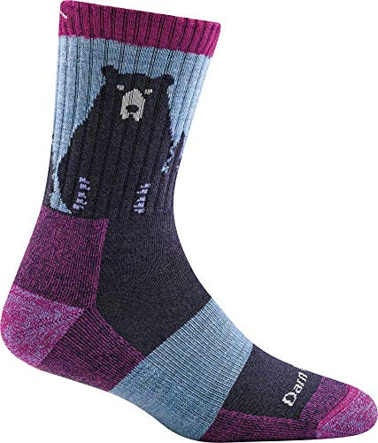 Darn Tough Vermont Bear Town Micro Crew léger avec coussin pour femme Équipement d'extérieur, violet, S