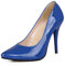 RUKOEVIM Mode Damen Pointed Toe Höhe Ferse Ohne Verschluss Stiletto Pumps Klassischer Buro Damen Heels Dressy Pumps Schuhe Lack Blue 46