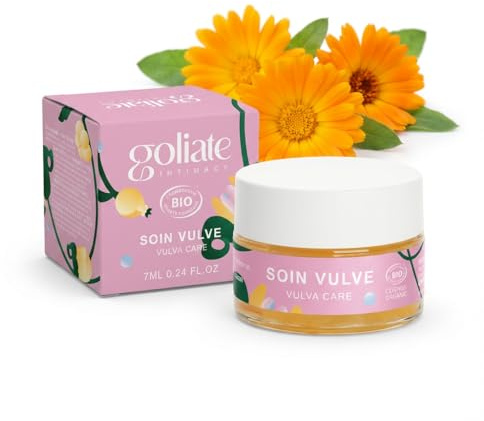 GOLIATE Baume Soin Vulve Bio, Crème Intime Femme Apaisante au Calendula Arnica - Élu Meilleur Produit BIO 2026, Certifié COSMOS ORGANIC Ecocert, Fabriqué en France (7 ml)