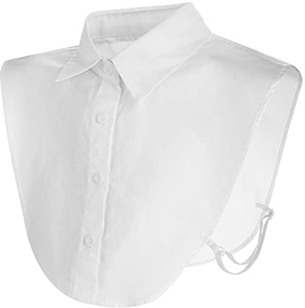 Lusofie White Detachable Collar for Women - Standalone Peter Pan Shirt Collar, Elegant Office Wear & Wedding Accessory to Refresh Blouses and Dresses