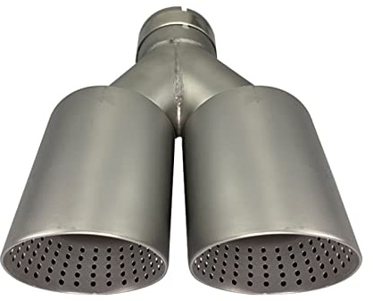 Embout d'échappement 63 mm Acier inoxydable et gel Avec trous Silencieux de fin de voiture Entrée de 2,5 - Sortie 3,5