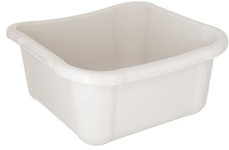 KADAX Ciotola rettangolare per la biancheria, robusta vasca per il bucato, ciotola per il lavaggio con comode maniglie, contenitore per la pulizia, ciotola compatta (bianco, 12 l)