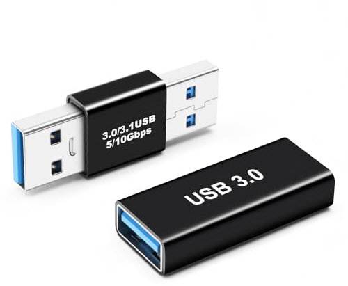 BORLTER CLAMP Coupleur USB 3.0 Adaptateur USB A, USB 3.0 3.1 Mâle, Coupleur de Câble de Type A 3.0 Femelle, pour Connecter Les extrémités Mâle/Femelle du câble USB, Connecteur d'extension
