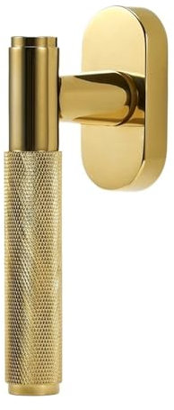 Manilla Ventana Aluminio Manija de Cerradura de Ventana moleteada de latón, Palanca abatible de Alta Seguridad, Accesorios for Puertas y Ventanas de diseño Moderno (Color : C01-191CA-PVD)