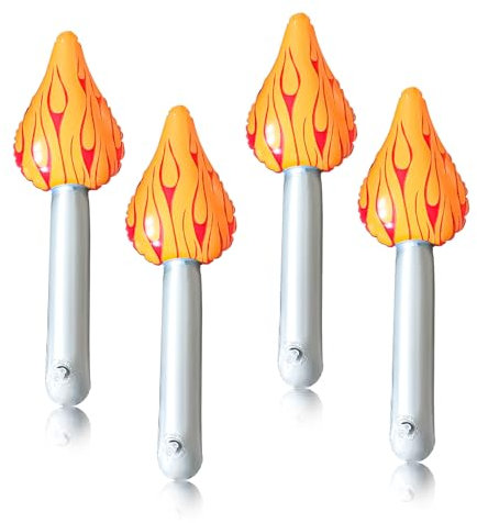 JWTRSVTY 4Pcs Torche Gonflable, Torche Gonflable 40cm, Jouets de Flammes Gonflables, Torche de Jubilation, Bâton de Torche Gonflable Pour Accessoires de Sport Jeux
