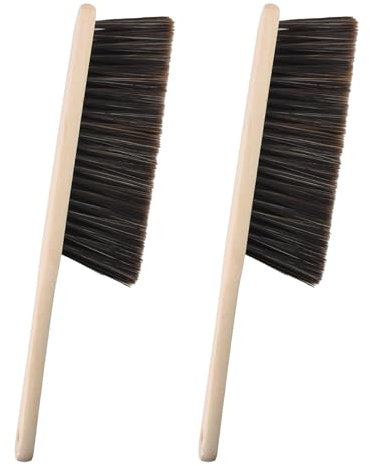 2 Pcs Wooden Hand Brush Clothes Soft Hair Carpet with Holes Wooden Handle Removal Carpet Brush for Cleaning Brushes Cleaning Tools for Furniture, Clothes and Hair Dust