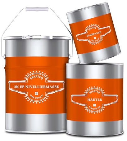 BEKATEQ 2K Epoxidharz Nivelliermasse 5kg Steingrau Ausgleichsmasse - Bodenbeschichtung UV-optimiert, Lösemittelfrei, Geruchsarm, Selbstverlaufend, Selbstentlüftend Bodenfarbe BK-205EP
