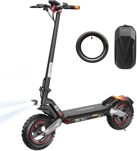 Patinete eléctrico eléctrico con Intermitente y Permiso para Carretera, Alcance de 15,6 Ah hasta 80 – 100 km, Patinete eléctrico Todoterreno de 10 Pulgadas hasta 150 kg de Carga, suspensión Doble