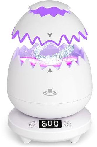 Ultraschallreinigungsgerät 2025-45000Hz Ultraschallreiniger, 180ML Ultrasonic Cleaner Dental Pod für Zahnschiene, Zahnersatz, Retainer, Aligner, Prothesen, Zahnbürstenkopf, Schmuck Retainer Cleaner