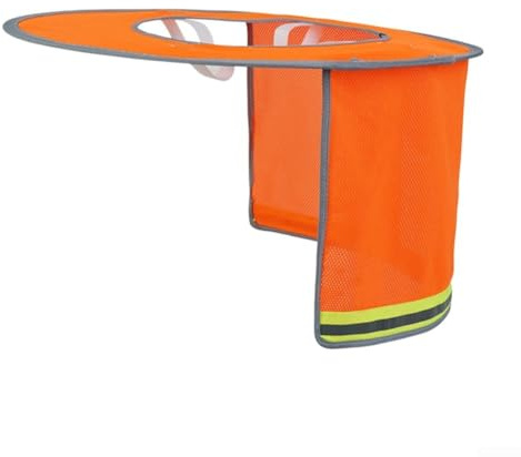 Parasole per caschi da costruzione con strisce riflettenti in tessuto a rete traspirante per uso estivo, offre una protezione estesa dai raggi solari e una maggiore sicurezza (B)