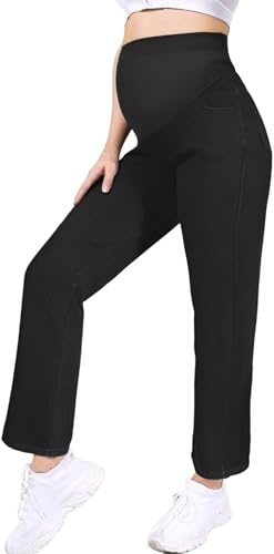 TTAO Jeans för gravida kvinnor, gravidbyxor, elastiska denimbyxor, moderiktiga, hög midja, mammabyxor med elastisk linning