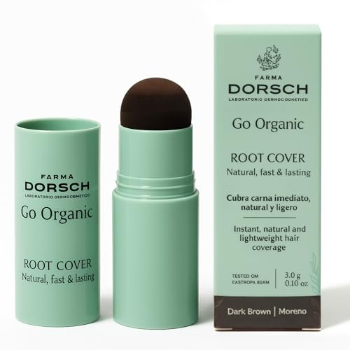 FARMA DORSCH - Cubre Canas | Corrector Instantáneo Raíces & Barba | Acabado Natural y Ligero | Efecto Densidad Visual | Anti-Grasa & Anti-Sudor | 3 Tonos Disponibles (Castaño Oscuro)