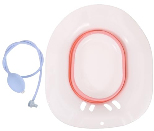 Bassin de Bain pour Soins de Siège en Plastique Rose Pliable