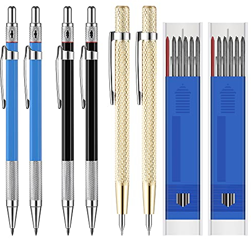 Crayons de Menuisier avec Recharges de Marqueurs et Outil de Grattage de Carbure pour Verre, Céramique, Acier Trempé (30 Pièces)
