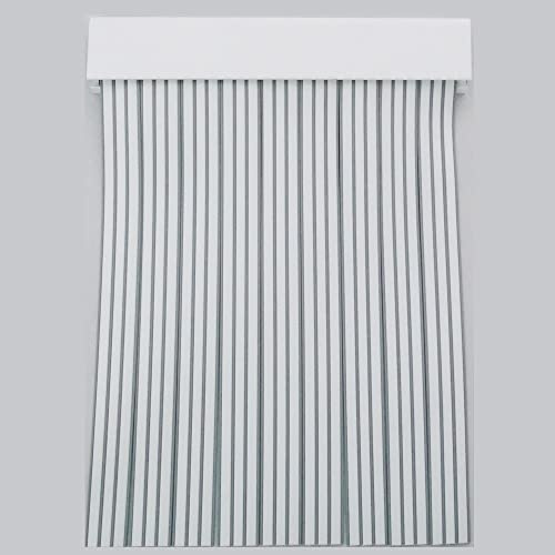 Cortina ANTIMOSCAS, Mosquitos... | Para Puertas | Tiras DE Cinta PVC | (120x210cm, GRIS-BLANCO)