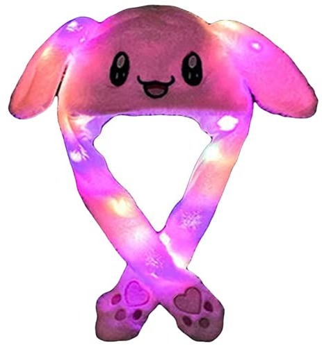 ChaneeHann LED Kaninchenhut Hasen Mütze mit Beweglichen Ohren,Moving Kaninchen Hut Hasenohren Hut Lustige Spielzeug Bunny Hat für Make up Party,Weihnachtsfeier Fasching,Karneval,Cosplay