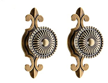 Mgoodoo 2 Stück Wandknöpfe Schrankknauf Zieht Griffe Knöpfe für Schublade Tür Küche Schrank Möbel Kleiderschrank Rund Antike - Antik Messing