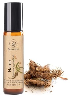 AROMA BANO Nardus Eterisk Olja Roll-On 10ml med Jojobaolja – 100% Naturlig & Färdig att Använda – Aromaterapi för Avslappning, Stresslindring & Välbefinnande – Varm & Omslutande Doft