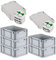 PROREGAL SuperSparSet 5x Eurobox NextGen Economy mit Scharnierdeckel & grünen Verschlüssen | Griffe geschlossen | HxBxT 17x30x40cm | 16 Liter | Eurobehälter Transportbox Transportbehälter