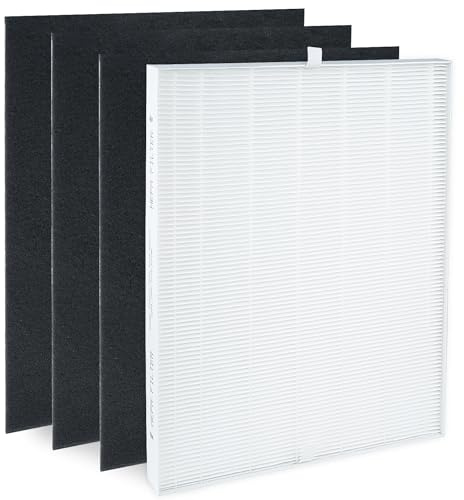 iAmoy 115115 HEPA Ersatzfilter a Kompatibel mit Winix PlasmaWave Luftreiniger 5300-2, C535, 6300-2, 5300,5500, 6300, P300, 9000– 1 H13 True HEPA-Filter & 3 Kohle-Vorfilter
