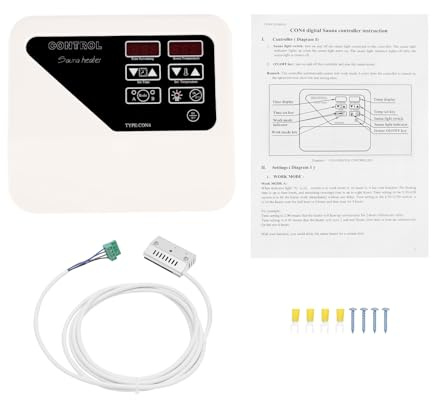 Controlador externo para sauna de 3-9 kW, 220 V-245 V, controlador digital externo con indicador de temperatura de 40 – 105 °C, con sensor de temperatura para saunas, baños, spas, centros de fitness