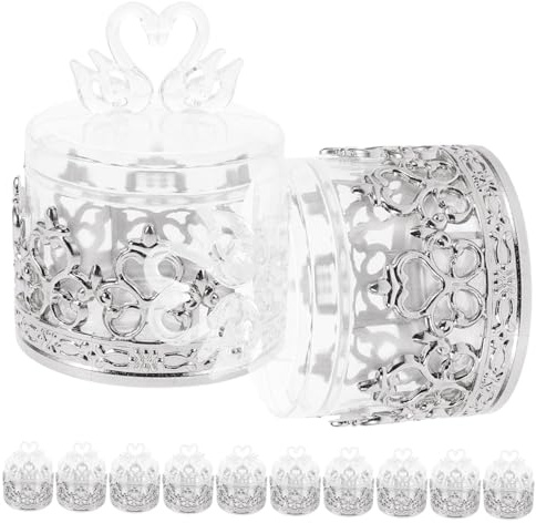 iplusmile 12piezas Caja De Dulces Forma De Cisne Cajas Transparentes Para Regalos De Dulces Contenedores Para Fiestas Para Para Fiestas Contenedores Para