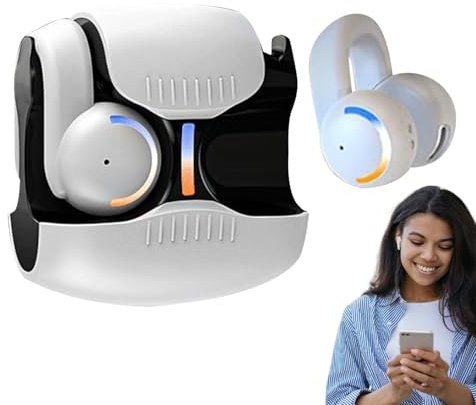 zwxqe Auricolari con clip, auricolari aperti, comodi e senza fili, con cancellazione del rumore, vestibilità sicura, leggeri, per sport, corsa, sonno, viaggi, allenamento, doccia