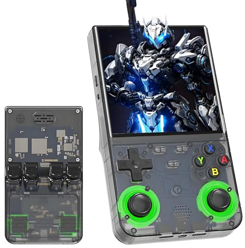 R36 Ultra Retro Console di gioco portatile,25 emulatori,15000+ giochi,schermo IPS OCA da 4 pollici,supporto per connessione manubrio,WiFi2.4G,sistema Linux,console di gioco portatile(Nero 64G)