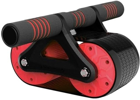 rodillo abdominal, Rodillo AB for ejercicios abdominales, equipo de entrenamiento básico con asistencia rebote automático y resistencia(Rosso)