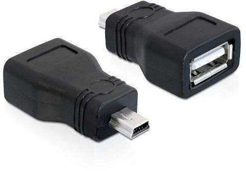 CABLEPELADO Adapter USB Typ A Buchse auf Mini-USB-Stecker, USB Typ A auf Mini-USB, Übertragungsrate bis zu 480 Mbit/s, Buchse auf Stecker, USB 2.0, Schwarz