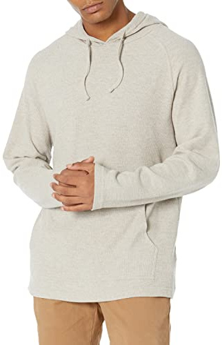 Amazon Essentials Men's Pullover Hoodie, Long-Sleeve Slub Thermal, Oatmeal Heather, XX-Large (Previously GoodThreads)