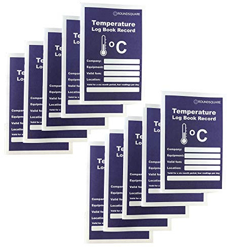 Fridge Temperature Log Books 10 Pack Books 6 Monthis Records - Monitor Fridge Freezer Cooking Baking Temperature Food Safety and Hygien