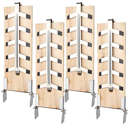 Randaco Juego de 4 tablas para ahumar con soporte estable de acero inoxidable para hoguera, barril para fuego, cesta para fuego, ahumador, barbacoa, gastronomía