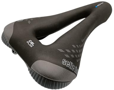 Selle Italia ROAM Gel Flow - Herrcykelsadel med Maximal Komfort, Lämplig för Elcyklar, Hållbar och Bekväm - En Storlek, Svart
