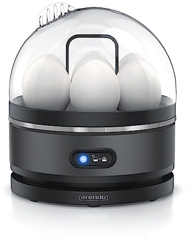 Arendo - Cocedor de huevos Sevencook 400 W - Acero Inox - 1-7 huevos - interruptor de función basculante - 3 niveles de dureza - Mantenimiento del calor - señal acústica - sin BPA - gris frío