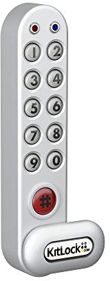 KitLock Cerradura electrónica KL1000 | para taquillas y muebles | sin llave con cerradura de combinación | vertical | plateado
