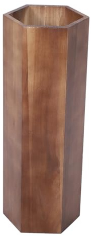 Alipis Wooden hexagon Umbrella Stand Rack - Umbrella Holder Bin with Drip Tray - Canes Walking Sticks Holder for Entryway Home Office Black