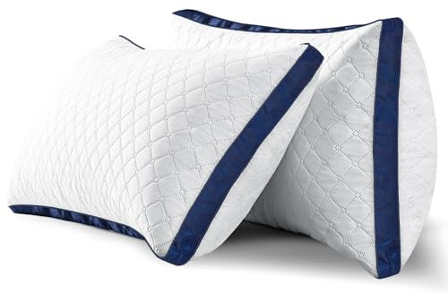 Slybear Pillows 2 Pack, Hotel Quality Bed Pillows with Down Alternative for Neck and Shoulder Pain, Supportive Hypoallergenic Skin-friendly Standard Pillows for Side/Back/Stomach Sleeper 42 x 70cm