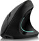 BVI BOOMERVIVI Souris Verticale sans Fil 2,4 GHz Souris pour Ergonomique Rechargeable avec 4 DPI réglables 800/1200/1600/2400, Souris optiques 6 Boutons Compatible avec PC, Bureau, Mac (Noir)