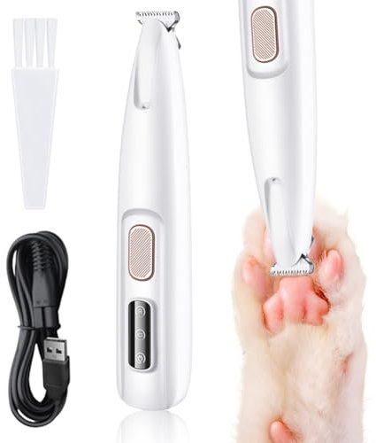 Pfoten Trimmer für Hunde,Licht Hund,Haustierhaarschneider mit LED-Licht,Leise Hundeschermaschine,Profi Tierhaarschneidemaschine,Wasserdichte Aufladbare Haustierrasierer für Hunde und Katzen