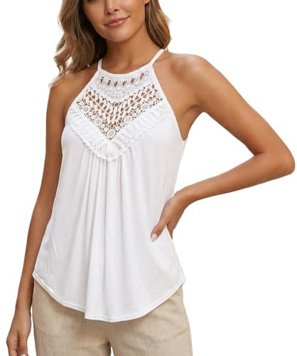KBRPEY Camiseta Sin Mangas Mujer Verano Cuello en Redondo Top Verano Moda Color Sólido Camisola Elegant Camisola Sexy Holgado Camisetas Interior Cómoda de Estilo Informal